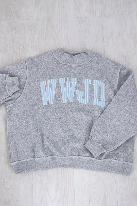 WWJD Striped Mockneck