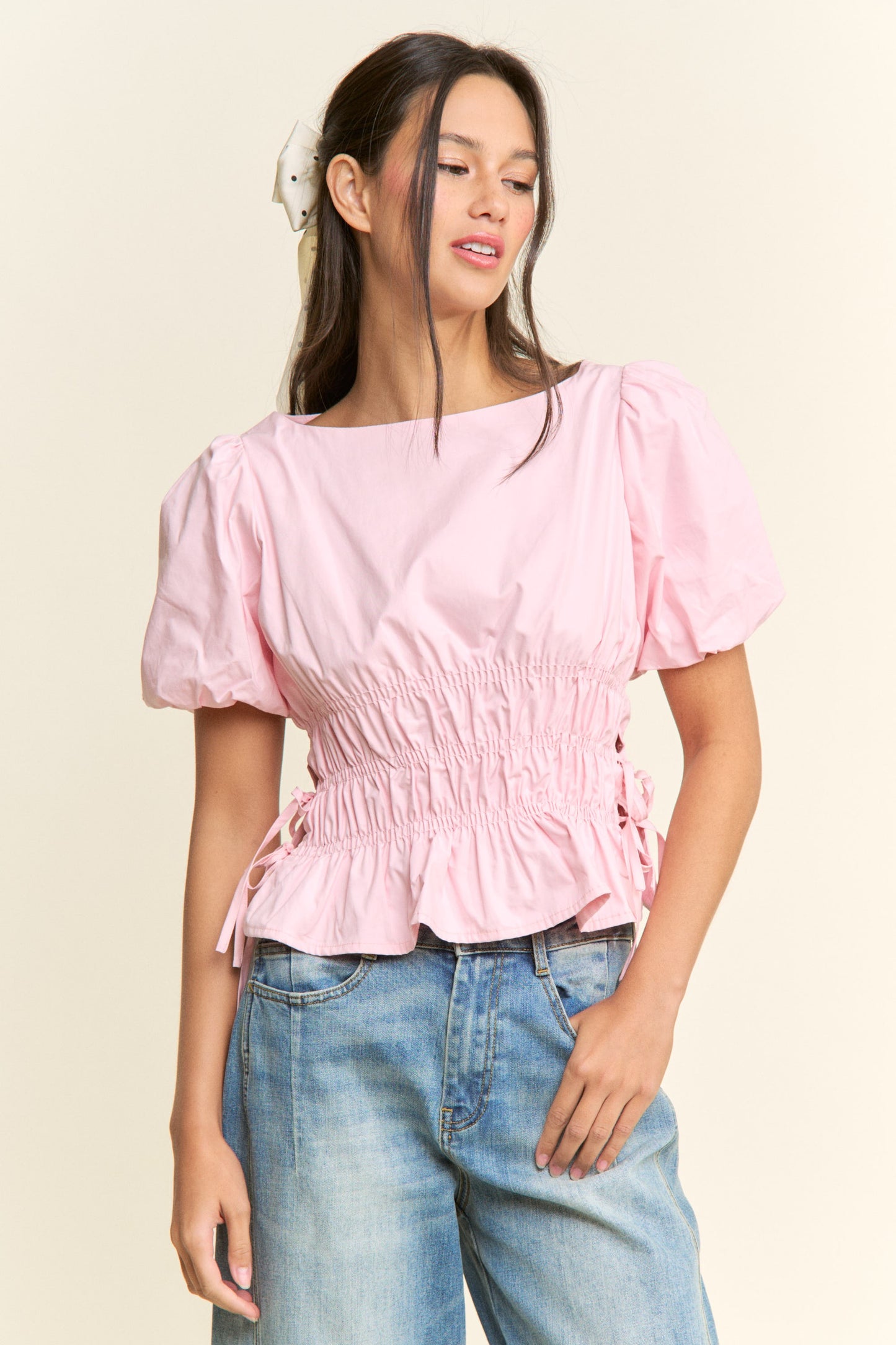 Pink Smocked Top