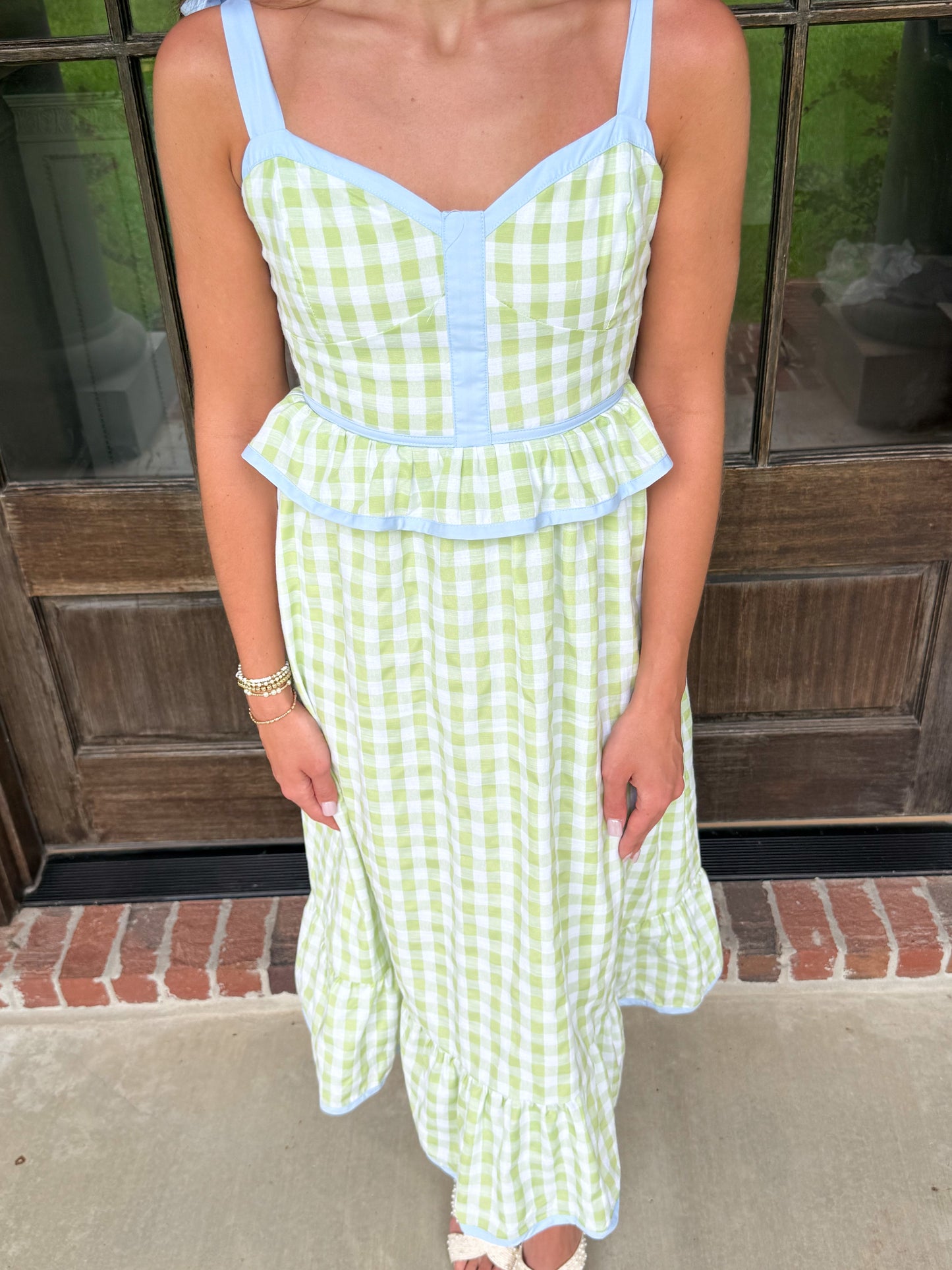 Caroline Gingham Midi Dress