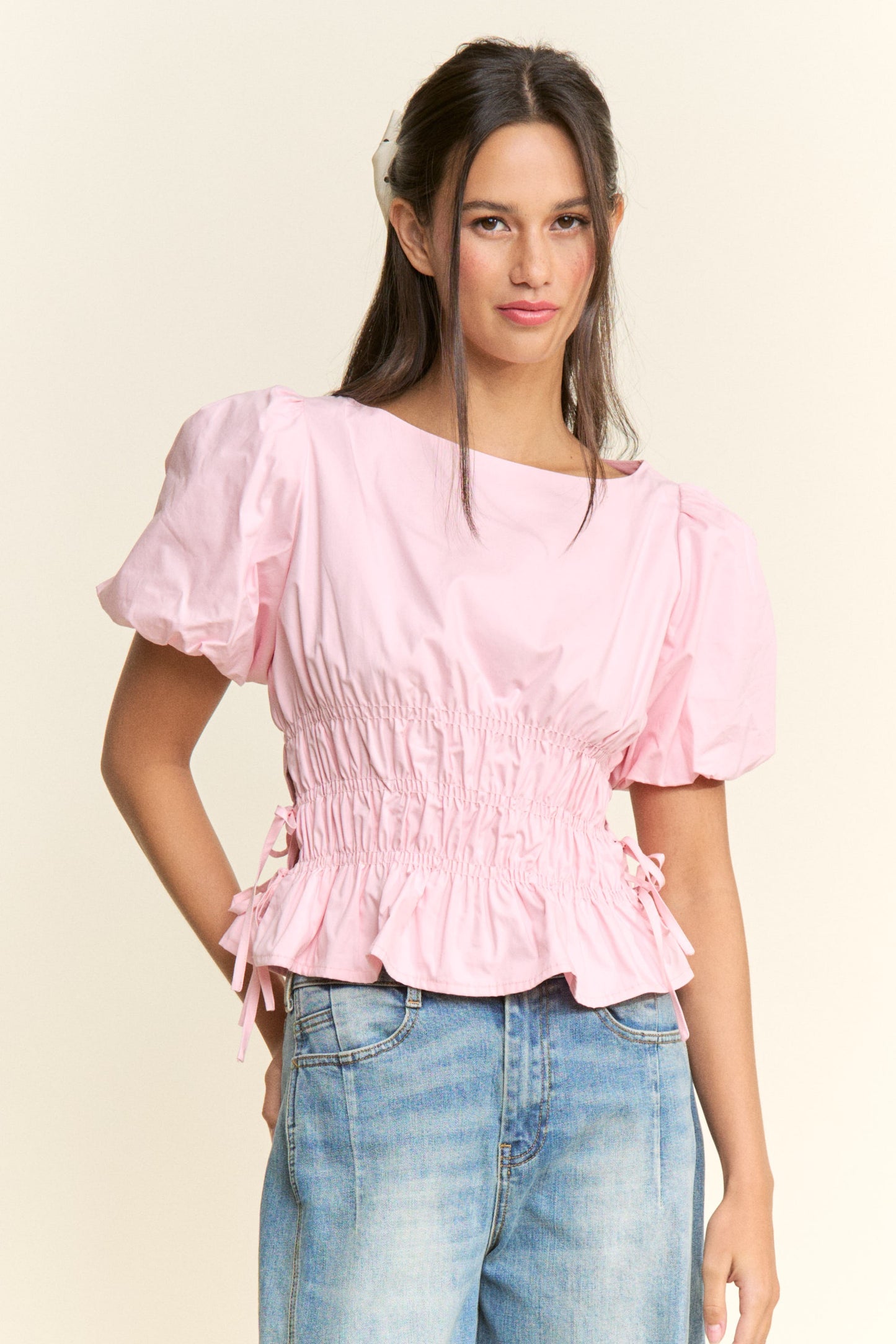 Pink Smocked Top