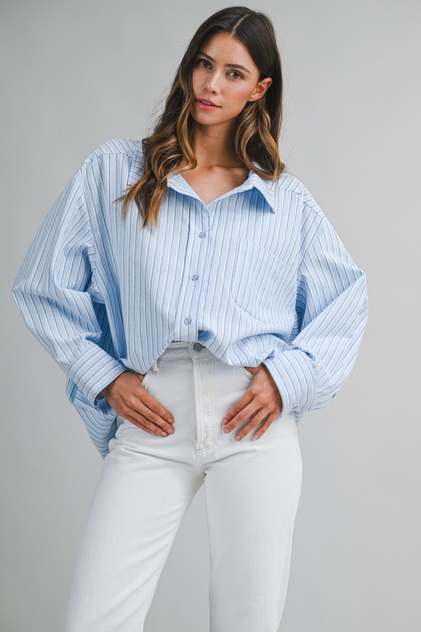 Blue Striped Button Down