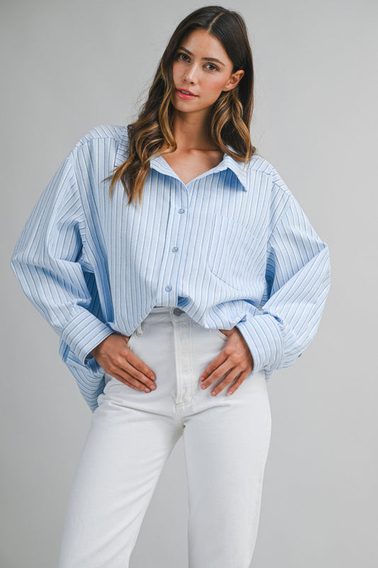 Blue Striped Button Down