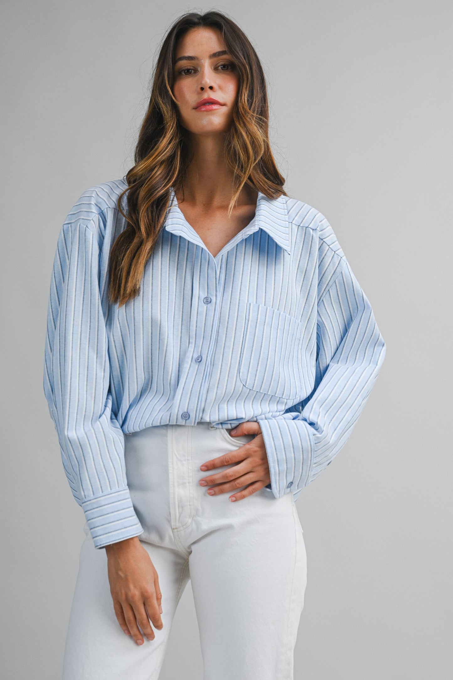 Blue Striped Button Down