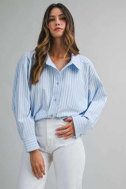 Blue Striped Button Down