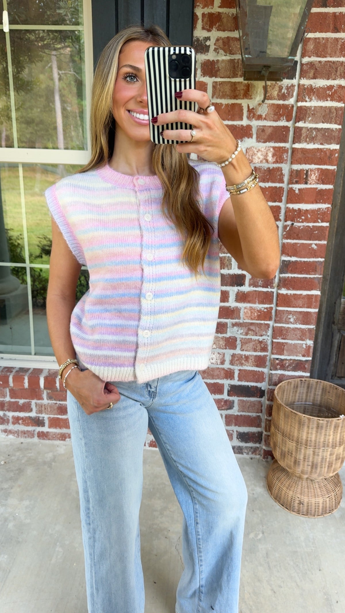 Bubblegum Striped Sweater Vest