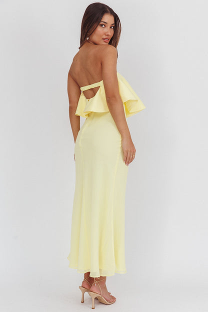Strapless Ruffled Maxi Dress