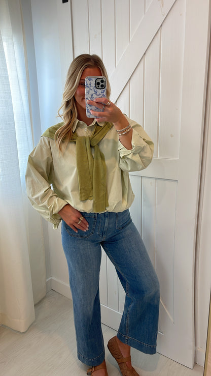 Light Green Scarf Button Down