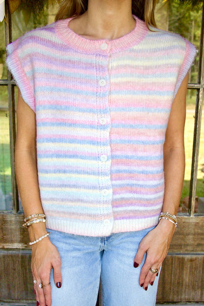 Bubblegum Striped Sweater Vest