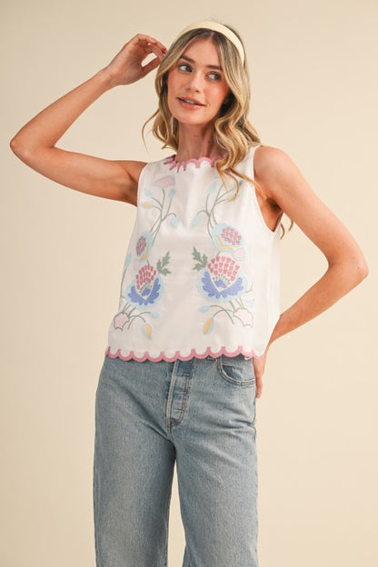 Floral Embroidery Top