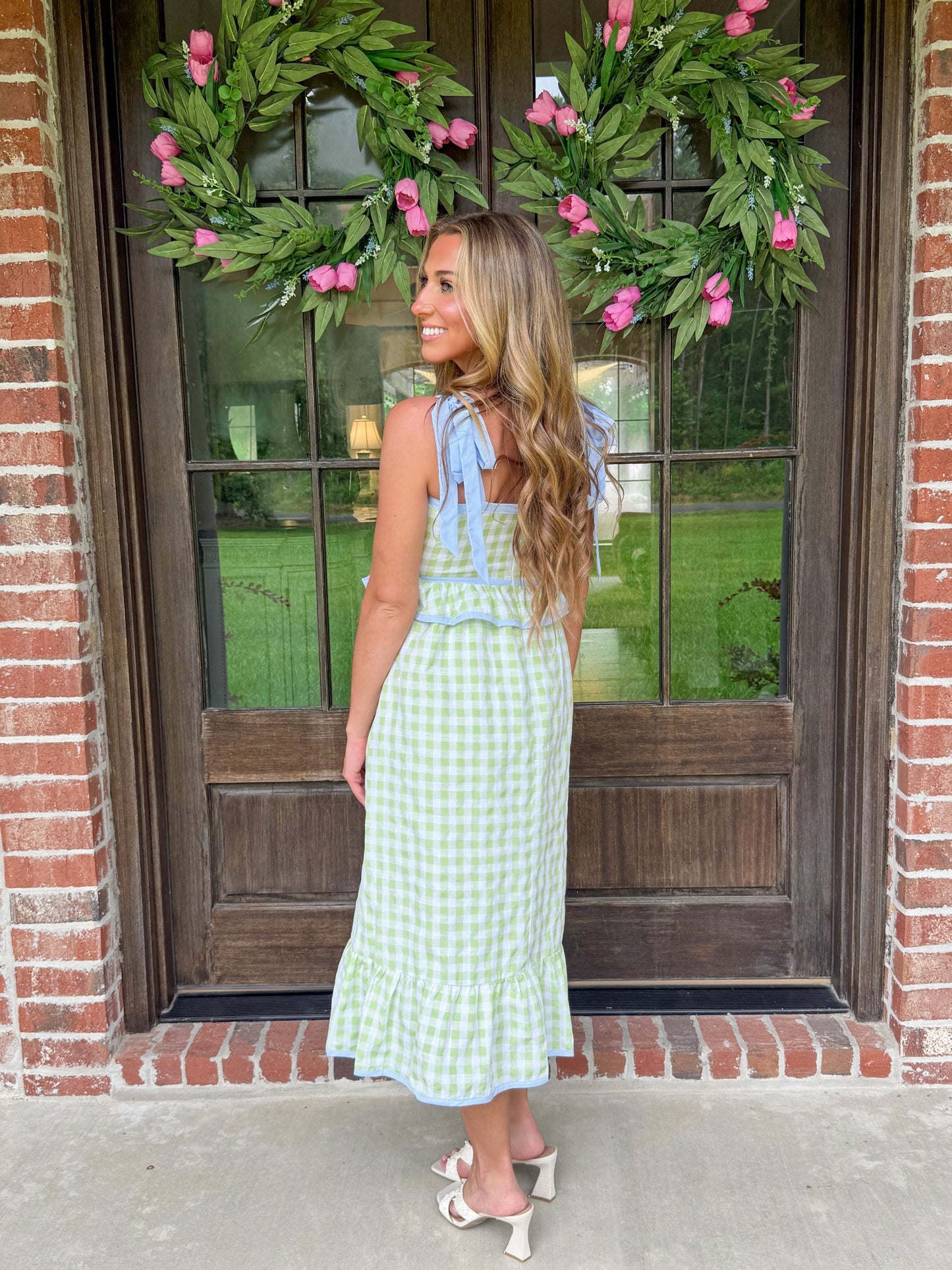 Caroline Gingham Midi Dress