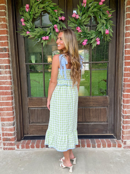 Caroline Gingham Midi Dress