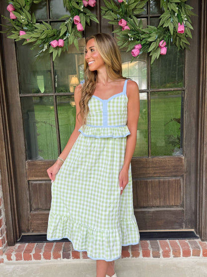 Caroline Gingham Midi Dress