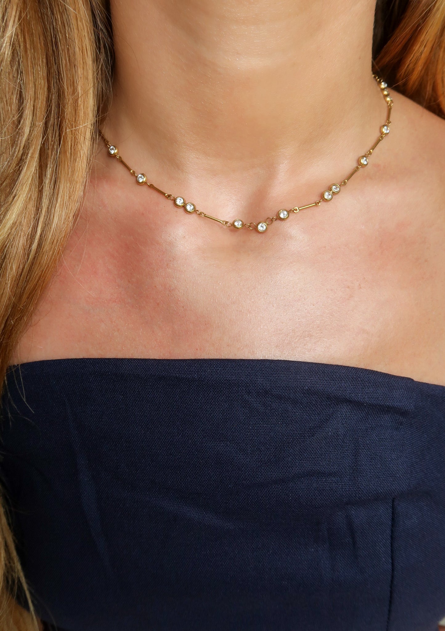 Circled Diamond Chain Necklace *FINAL SALE*
