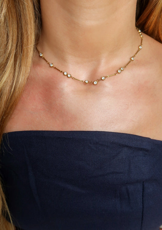 Circled Diamond Chain Necklace *FINAL SALE*