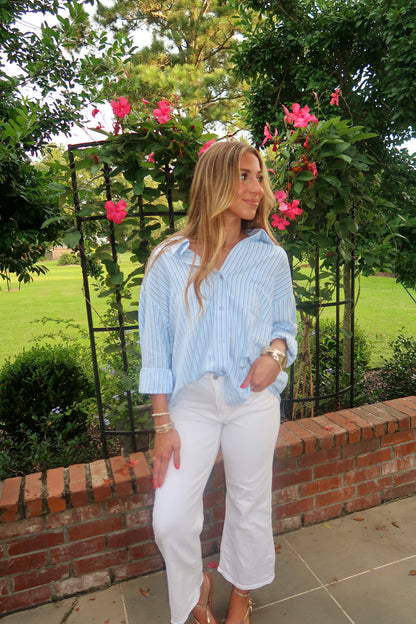 Sky Blue Button Down Top