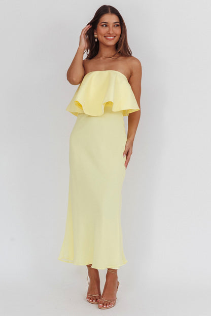 Strapless Ruffled Maxi Dress